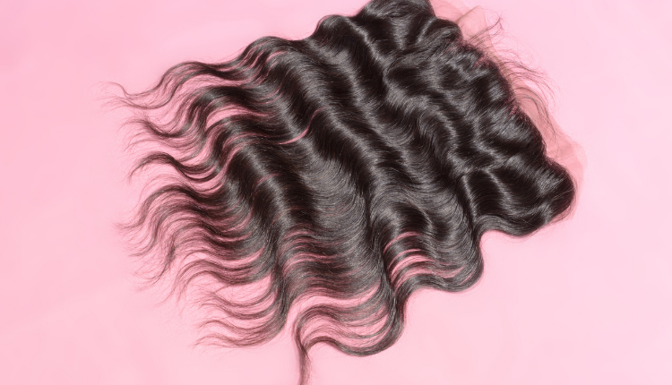 lace front wig with pink background